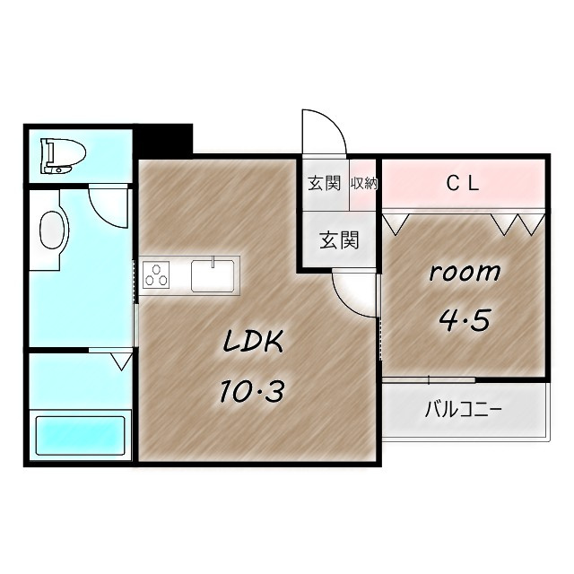 （仮）大橋町アパートのキッチン