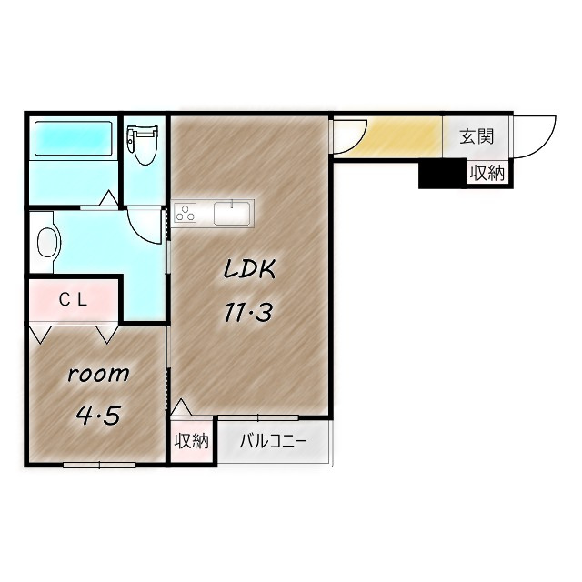 （仮）大橋町アパートのキッチン