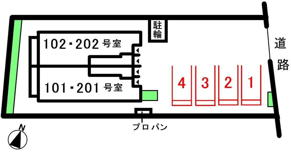 ポコ　ア　ポコの区画図|駐車場