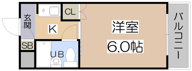 【間取り】 | ヴェルデ阿倍野 | ヴェルデ阿倍野　1Ｋ