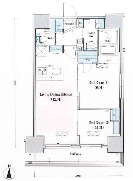 アーバネックス蔵前レジデンスの間取り