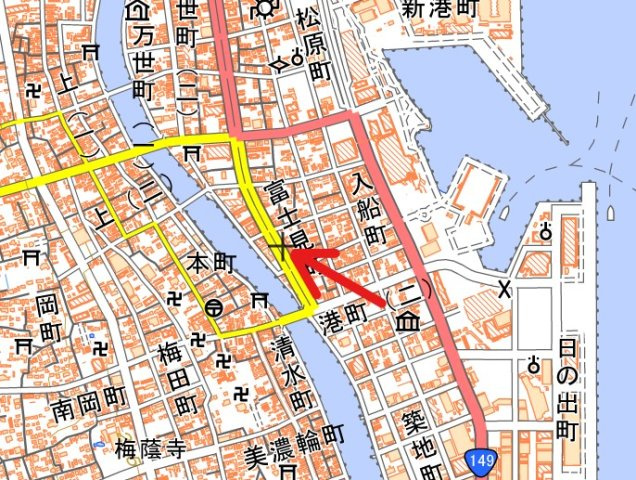 静岡市清水区　一棟ビルの地図