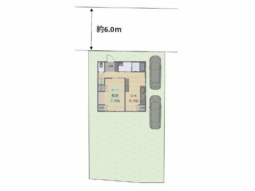 宇都宮市野沢町　3ＤＫ　中古住宅の区画図