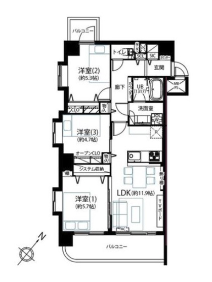 【間取り】 | ★仲介手数料無料★モナーク碑文谷（近隣には商業施設が揃っています　学芸大学駅は個人商店街が並んでいて楽しいです）