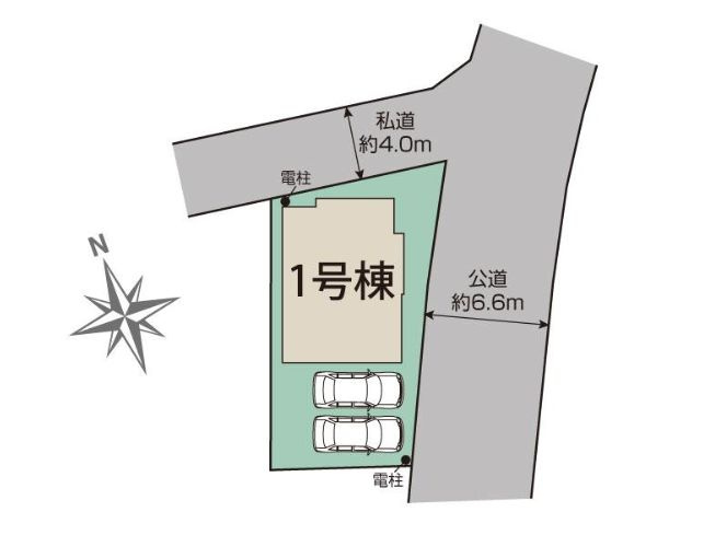 小田原市堀之内新築戸建て　1号棟の区画図|区画図「小田原市堀之内新築戸建て　1号棟」