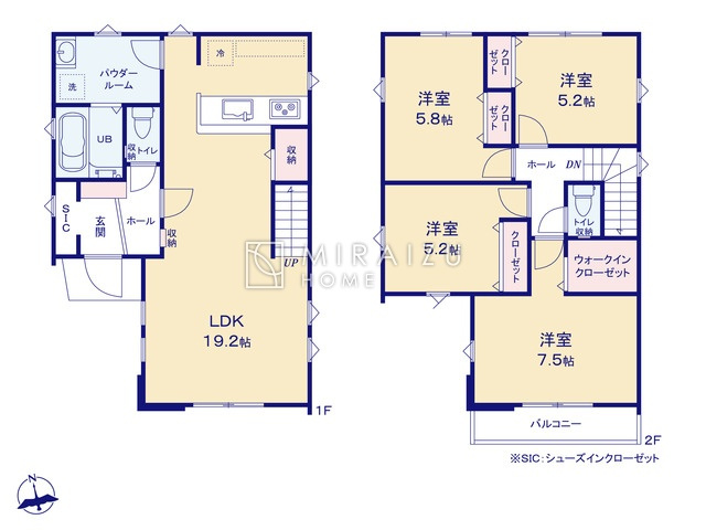 【間取り】 | 陽の光をたっぷりと浴びながら気持ち良く生活が出来ます。夢のマイホーム、夢ではなく実現出来ます！見学・ご相談等、お気軽にご連絡下さい。
