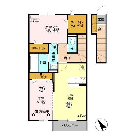 エスポワールドゥマンの間取り