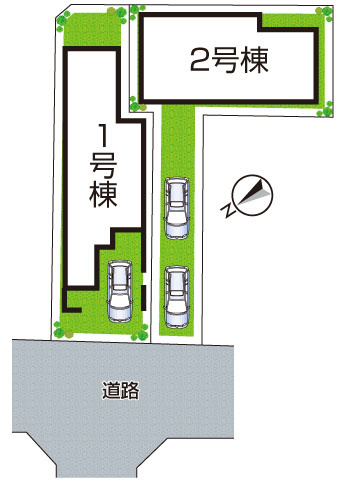 岸和田市並松町　第3期　新築一戸建ての区画図|全2区画