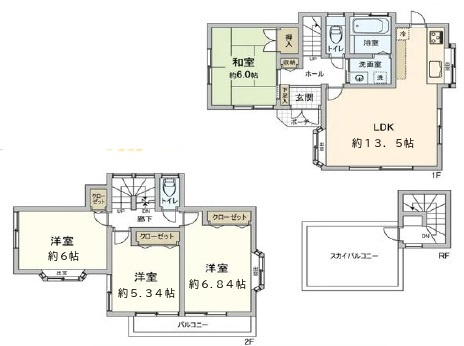 中古戸建 入間市小谷田の間取り