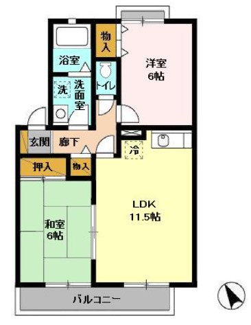 サニーコート田辺　Bの間取り