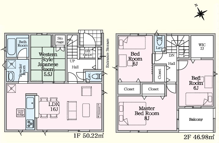 クレイドルガーデン清原台第6　1号棟の間取り