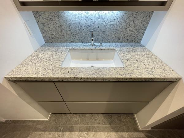 パークコート千代田四番町の洗面所|コンパクトで使いやすい洗面所