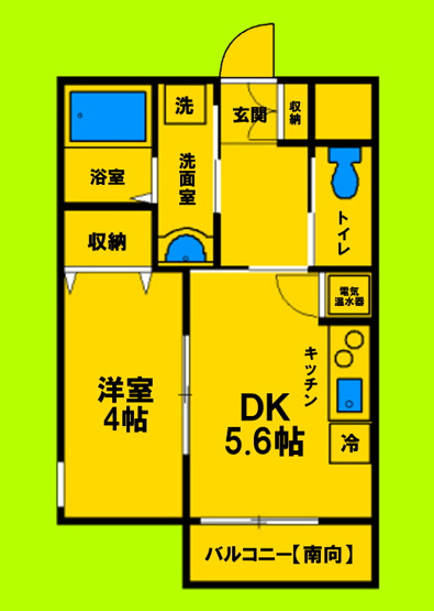 【間取り】 | EIJU Tsukamoto | 1DKタイプ