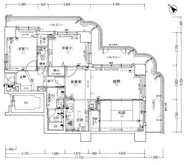 【間取り】 | ライオンズマンション八戸ノ里壱番館