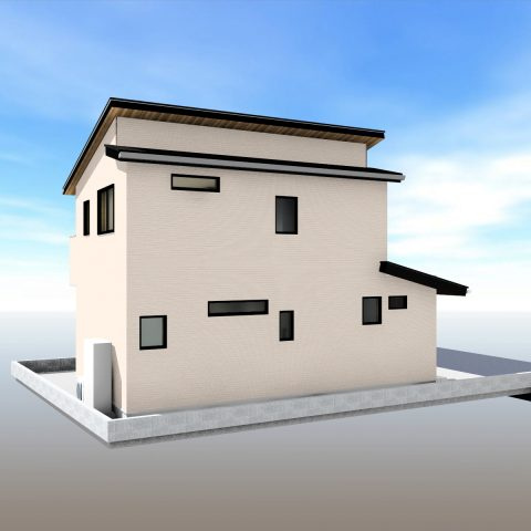 高知市朝倉本町（中）新築住宅の外観パース|外観予想図