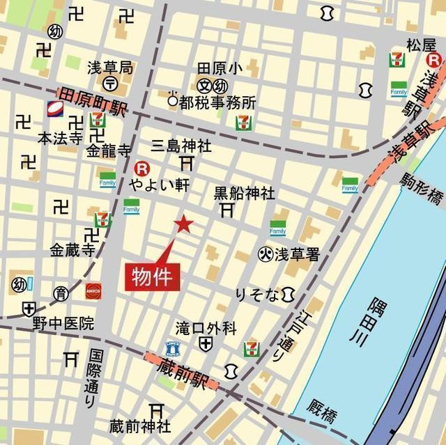 デュオフラッツ浅草田原町の地図