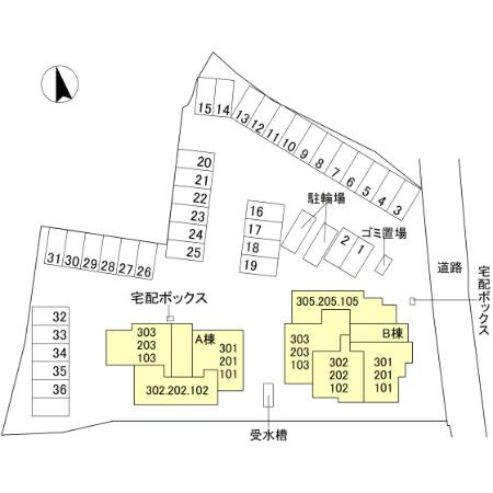メゾン　ド　ソルテB棟の区画図