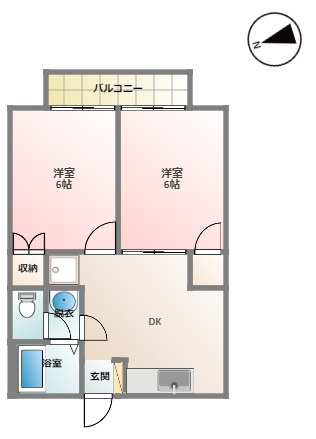 【間取り】 | パルディアB | イメージ写真（反転あり）
