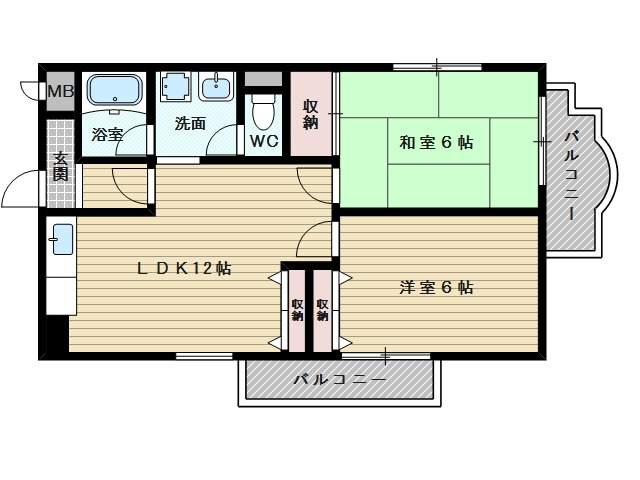 【間取り】 | 明るい２面採光です