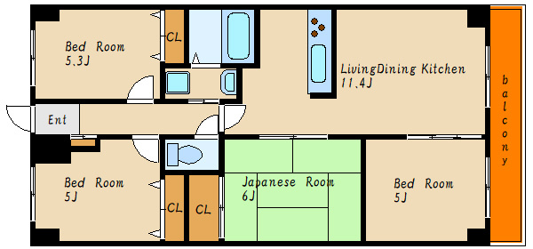 エクセランス大久保Ⅰ番館の間取り