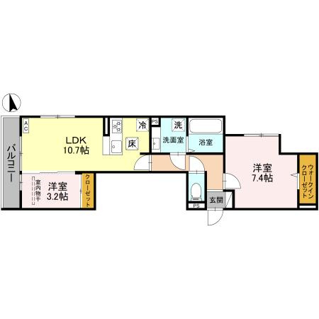 メゾン　ド　ソルテB棟の間取り