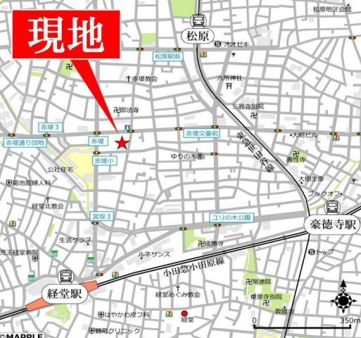 （仮称）赤堤１丁目計画の地図