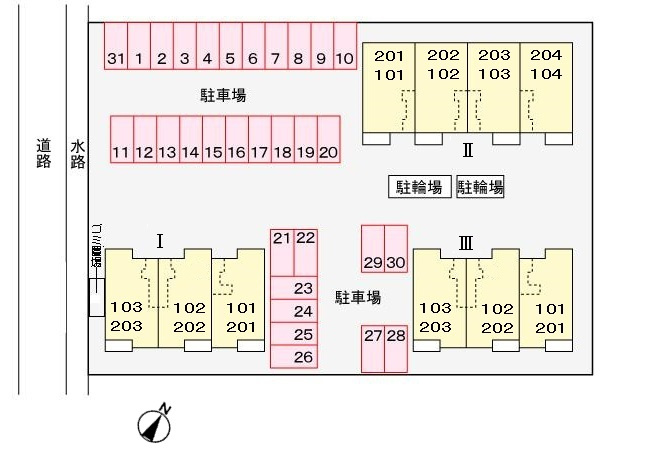 グリーンフォーレストⅢの区画図