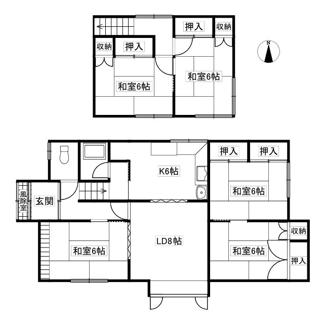 緑ケ岡2-21-6貸家の間取り