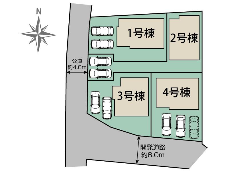 ブルーミングガーデン／北区鶴羽田１丁目／４号棟の区画図