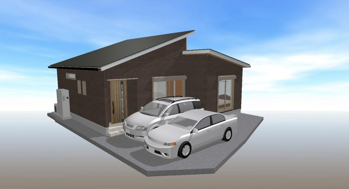 福井東町（南）　売土地　（建築条件付）の外観パース|高知市福井東町、福井バス停徒歩約2分の好立地！敷地132.59㎡の建築条件付き売土地。南向きで日当たり良好、プラン変更可能な新築プランもご用意！