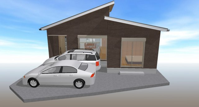 福井東町（南）　売土地　（建築条件付）の外観パース|建物南側