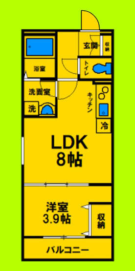 【間取り】 | Avantio Erde | 1LDKタイプ