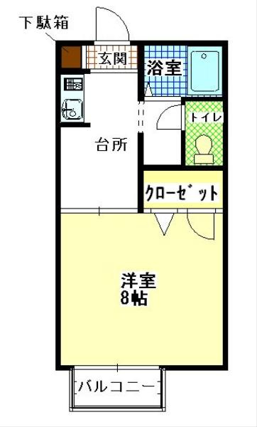 ひたちなか市高場４丁目のアパートの間取り|間取り図です。