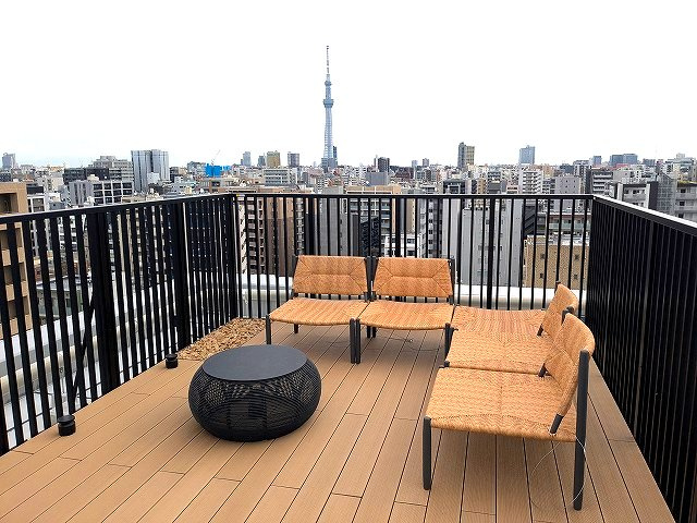 LEFOND PROGRES上野御徒町の設備|屋上テラス、上層階はスカイツリー隅田川花火が見えます