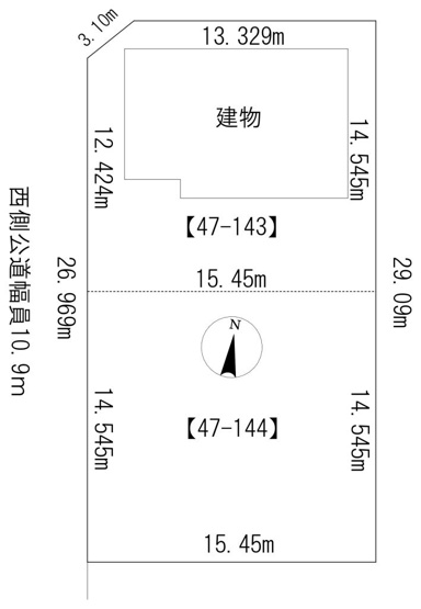 【区画図】 | 北見市美山町西１丁目４７番１４３、４７番１４４　中古売家