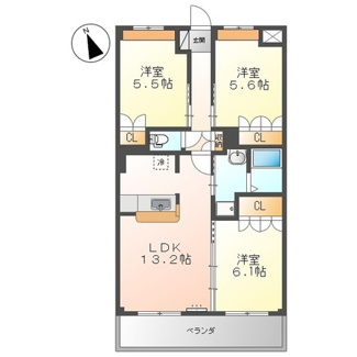 【間取り】 | サンガーデン曙 | 3LDK