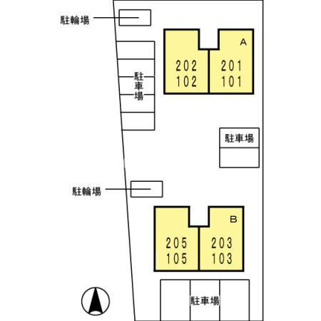 メゾン ノア Ｂの区画図
