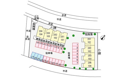【駐車場】 | リバージュ横峰Ａ | 駐車場