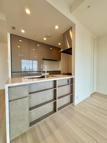 SKY DUO PARK VILLAGE T棟  47階のキッチン|収納スペースが豊富なキッチンです。食洗機、ディスポーザー、浄水器、カップボードが設置されています。