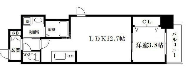 大阪市中央区久太郎町１丁目の賃貸マンションの間取り