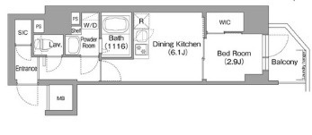 大阪市中央区高津１丁目の賃貸マンションの間取り