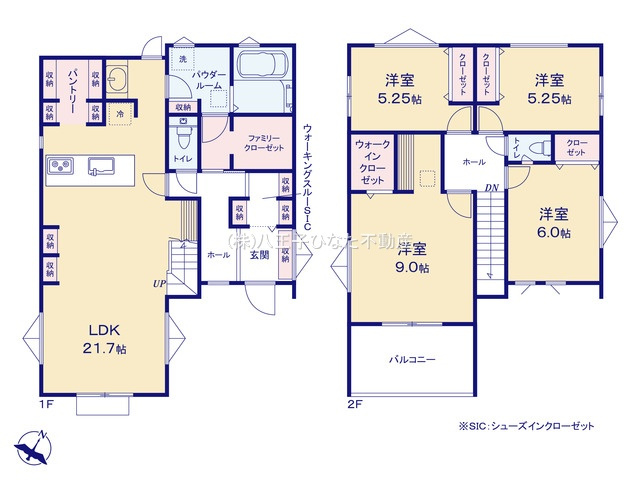 『八王子市新築戸建て』八王子市めじろ台3-41-4【仲介手数料無料】の間取り|～仲介手数料無料☆八王子ひなた不動産～　八王子市めじろ台　新築戸建て