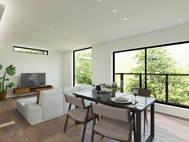 KOSHIGOE DESIGNER’S HOUSE – 鎌倉・腰越の海と暮らすモダン邸宅 –のダイニング