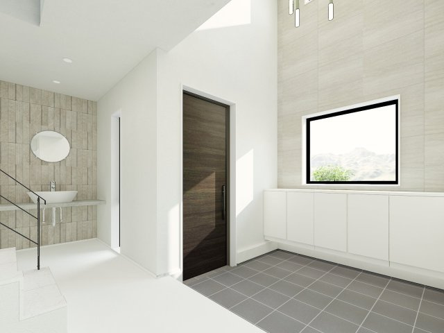 KOSHIGOE DESIGNER’S HOUSE – 鎌倉・腰越の海と暮らすモダン邸宅 –の玄関