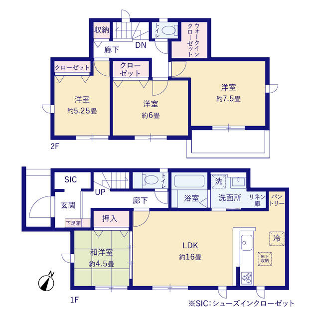 グラファーレ宇都宮市新町２棟　新築一戸建ての間取り|２号棟の間取りです。