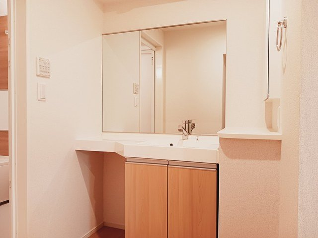 フローラシオン森の洗面所|ゆったりとスペースのある洗面所