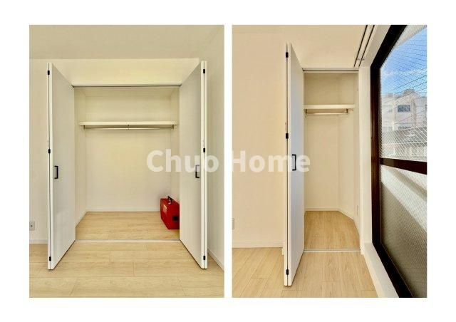 スカイウェイ立石の収納|居室にはクローゼットを完備し、自由度の高い家具の配置が叶うシンプルな空間です。お子様の成長と必要になる子供部屋を与えるにはぴったりの間取りですね。