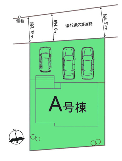 【区画図】 | ハートフルタウン前橋市北代田町78ー① | カースペースは並列3台駐車可能！