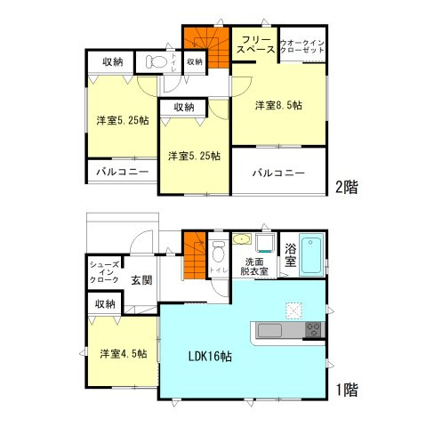 【間取り】 | ハートフルタウン前橋市北代田町78ー① | 水回りを最短距離で結んだラクラク家事！
全居室南向き！各所に収納充実の間取り！