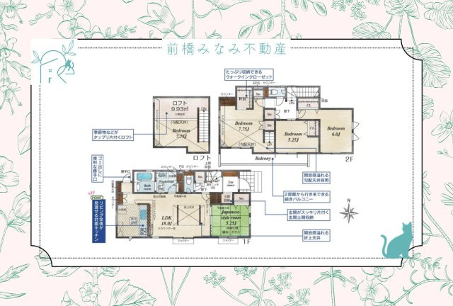 前橋市上新田町　３号棟(全５棟)　ブルーミングガーデン　新築建売分譲の区画図
